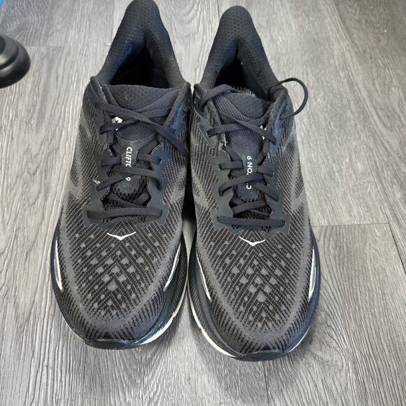 Hoka One One Mens Clifton 9 1127895 BWHT Black Running Shoes Sneakers Size 12 D main image 6